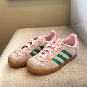 Adidas Gazelle Pink and Green Samba Sneakers